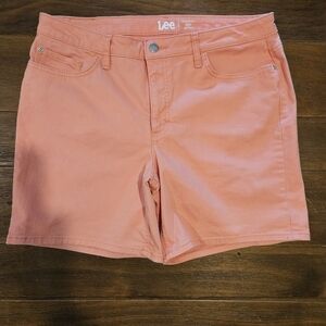 LEE PINK REGULAR FIT MID-RISE JEAN SHORTS 36 INCH WAIST